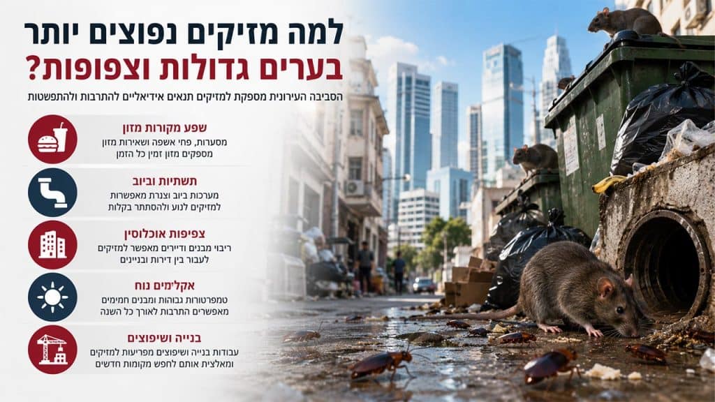 למה מזיקים נפוצים בערים גדולות